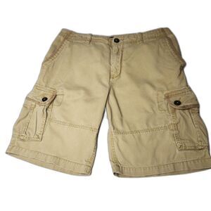 Men's Vintage Aeropostale Cargo Shorts Heavy Khaki Beige Sz. 34 Knee Length